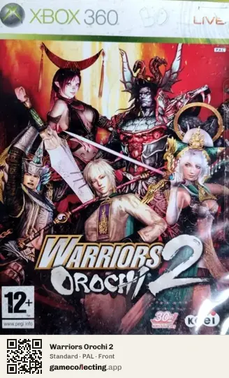 Warriors Orochi 2 Xbox 360, PAL box front