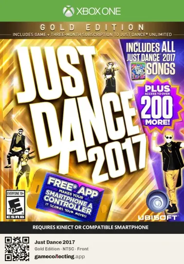 Just Dance 2017 Xbox One, NTSC box front