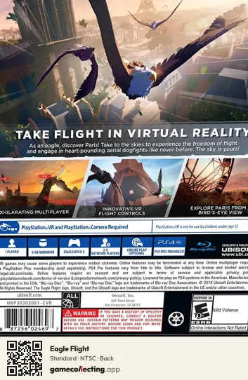 Eagle Flight PlayStation 4, NTSC box back