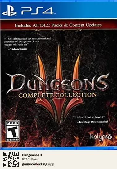 Dungeons III PlayStation 4, NTSC box front