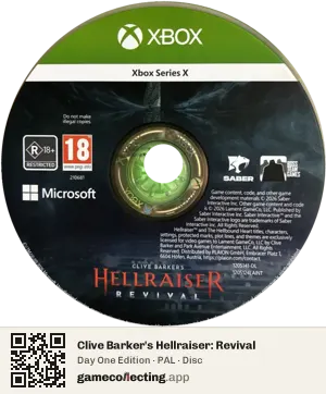 Clive Barker's Hellraiser: Revival Xbox Series X, PAL disc