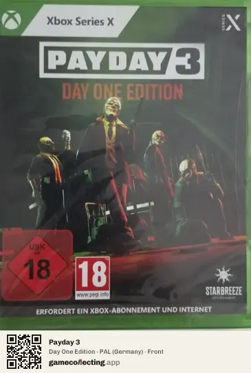 Payday 3 Xbox Series X, Germany box front