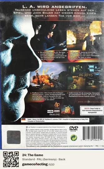 24: The Game PlayStation 2, Germany box back