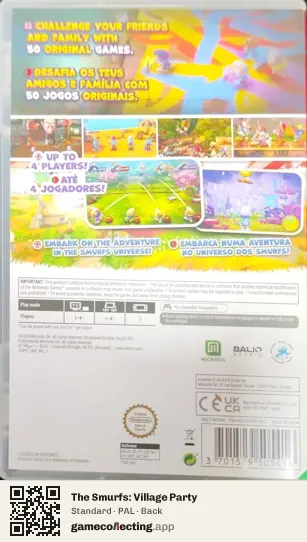 The Smurfs: Village Party Nintendo Switch, PAL box back
