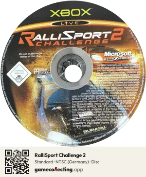 RalliSport Challenge 2 Xbox, NTSC disc