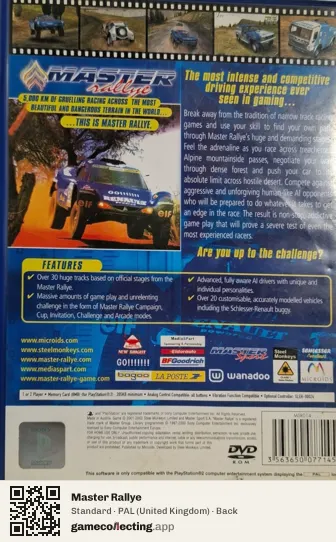 Master Rallye PlayStation 2, United Kingdom box back
