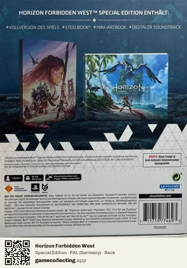 Horizon Forbidden West PlayStation 5, Germany box back