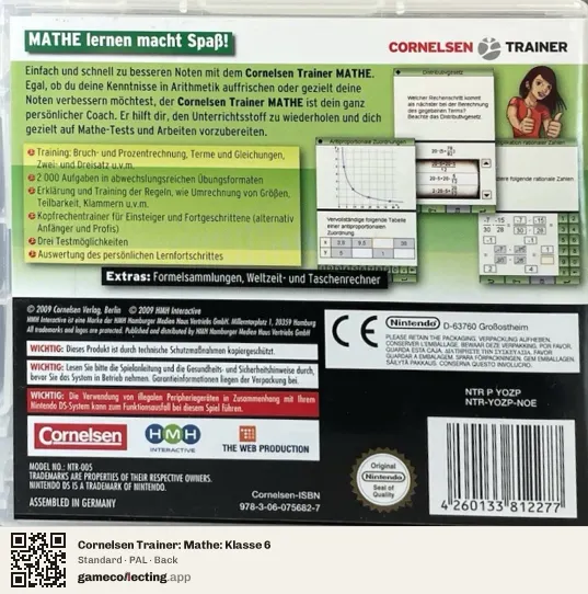 Cornelsen Trainer: Mathe: Klasse 6 Nintendo DS, PAL box back
