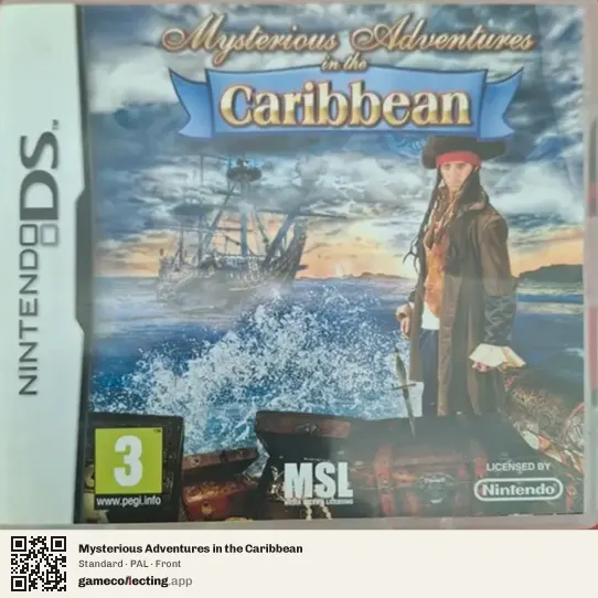 Mysterious Adventures in the Caribbean Nintendo DS, PAL box front