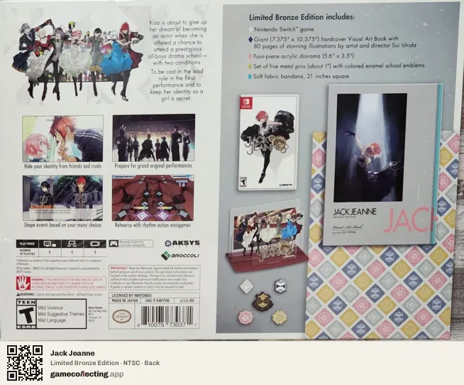 Jack Jeanne Nintendo Switch, NTSC box back