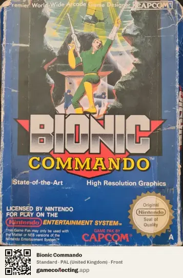 Bionic Commando Nintendo Entertainment System, United Kingdom box front