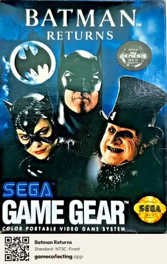 Batman Returns Sega Game Gear, NTSC box front