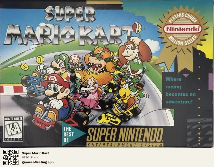 Super Mario Kart Super Nintendo Entertainment System, NTSC box front