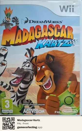 Madagascar Kartz Nintendo Wii, PAL box front