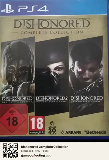 Dishonored Complete Collection PlayStation 4, PAL box front