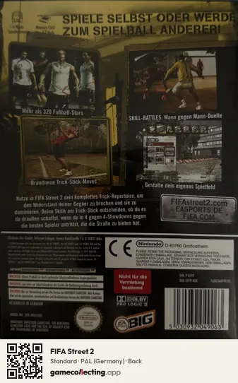 FIFA Street 2 Nintendo GameCube, Germany box back