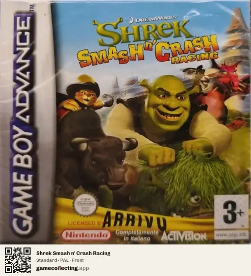 Shrek Smash n' Crash Racing Game Boy Advance, PAL box front