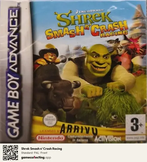 Shrek Smash n' Crash Racing Game Boy Advance, PAL box front