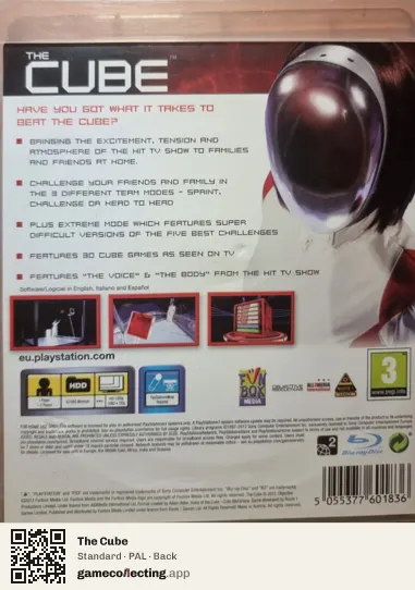 The Cube PlayStation 3, PAL box back