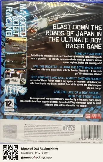 Maxxed Out Racing Nitro PlayStation 2, PAL box back