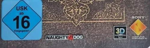 Uncharted 3: Drake's Deception, the USK square on its front