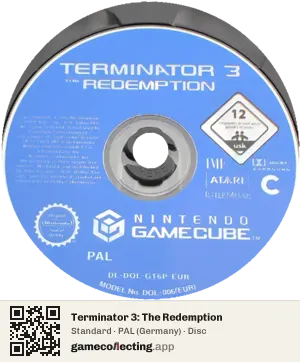 Terminator 3: The Redemption Nintendo GameCube, PAL disc