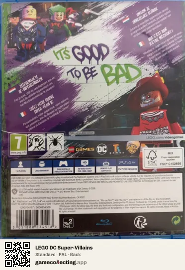 LEGO DC Super-Villains PlayStation 4, PAL box back