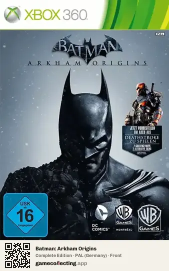 Batman: Arkham Origins Xbox 360, Germany box front