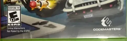 Micro Machines World Series, the ESRB box on its front