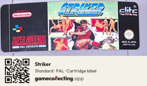 Striker Super Nintendo Entertainment System, PAL cartridge label