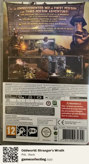 Oddworld: Stranger's Wrath Nintendo Switch, PAL box back