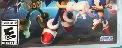 Sonic Forces, the ESRB box on its front
