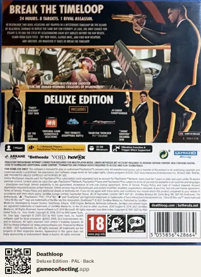 Deathloop PlayStation 5, PAL box back