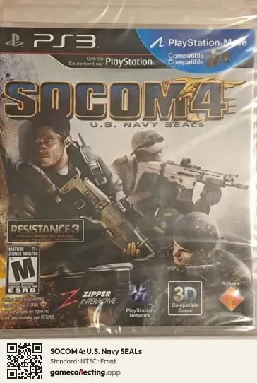 SOCOM 4: U.S. Navy SEALs PlayStation 3, NTSC box front