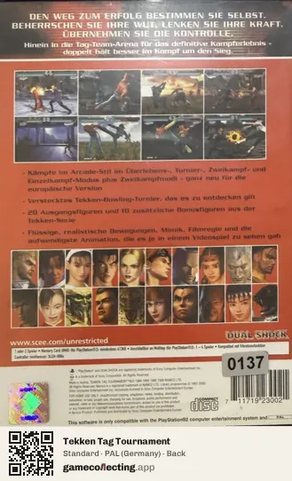 Tekken Tag Tournament PlayStation 2, Germany box back