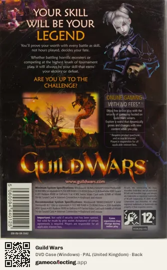 Guild Wars Computer, United Kingdom box back