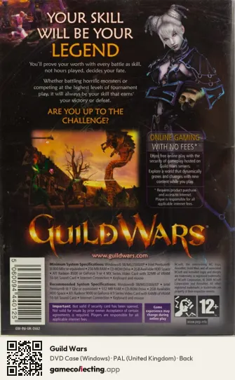 Guild Wars Computer, United Kingdom box back