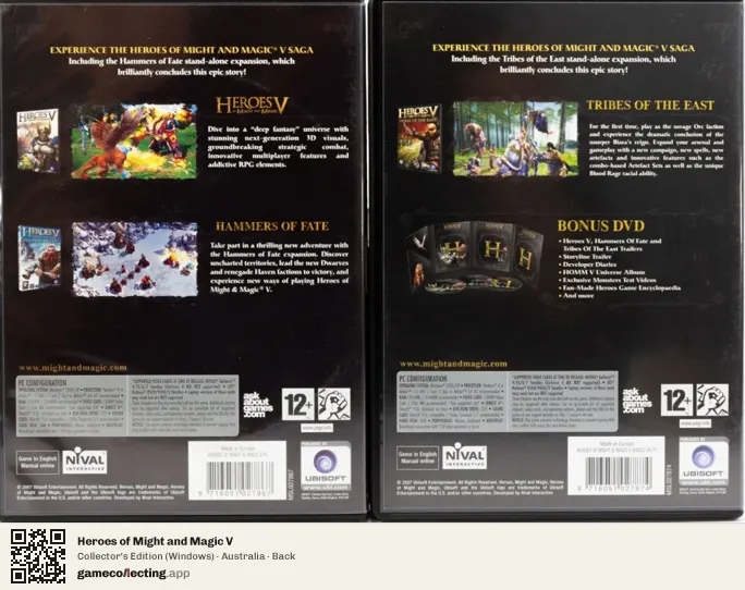 Heroes of Might and Magic V Computer, Australia box back