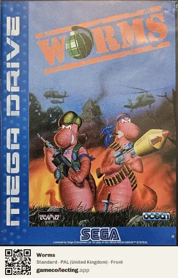 Worms Sega Mega Drive / Genesis, United Kingdom box front
