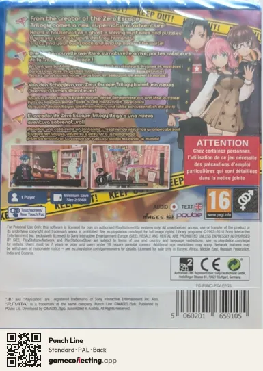 Punch Line PlayStation Vita, PAL box back