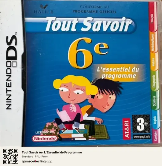 Tout Savoir 6e: L'Essentiel du Programme Nintendo DS, PAL box front