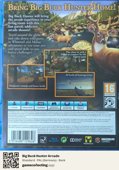 Big Buck Hunter Arcade PlayStation 4, Germany box back