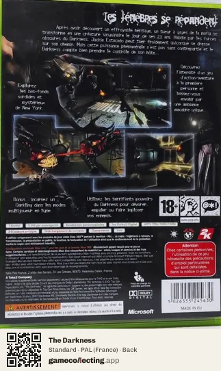 The Darkness Xbox 360, France box back