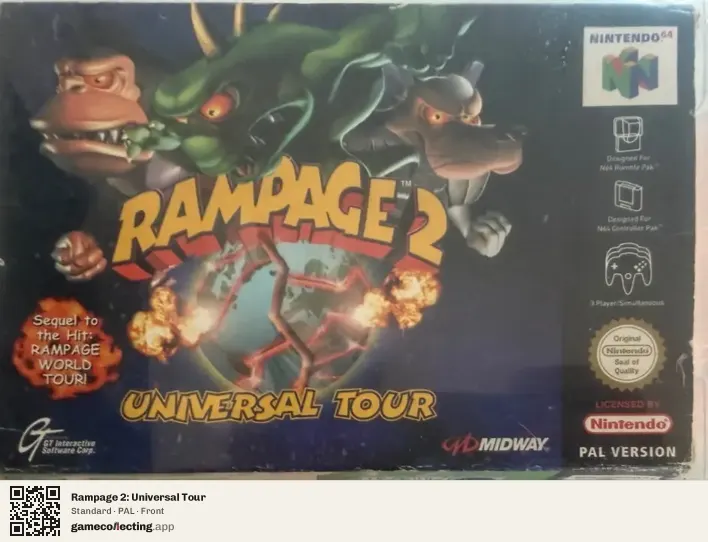 Rampage 2: Universal Tour Nintendo 64, PAL box front