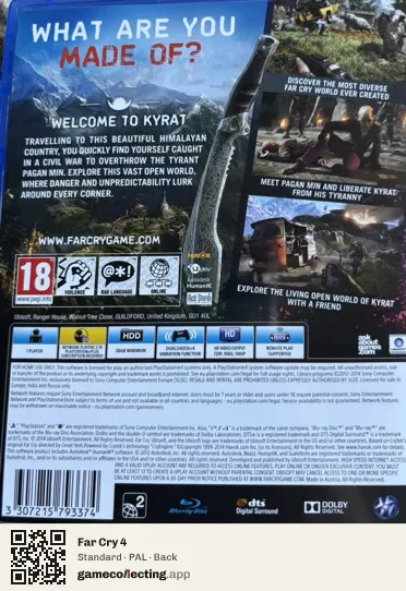 Far Cry 4 PlayStation 4, PAL box back