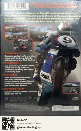 MotoGP PlayStation 2, NTSC box back