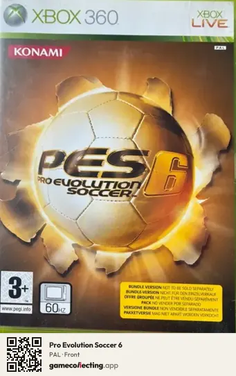 Pro Evolution Soccer 6 Xbox 360, PAL box front