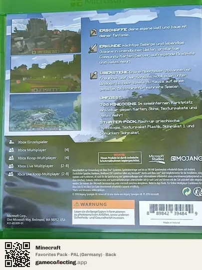 Minecraft Xbox One, Germany box back
