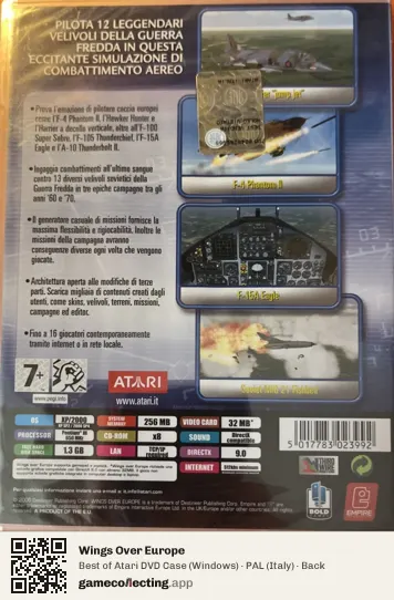 Wings Over Europe Computer, Italy box back