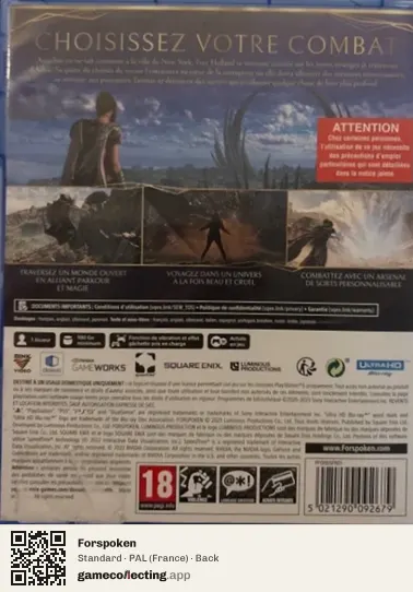Forspoken PlayStation 5, France box back